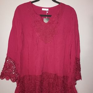 Women's "SoTeer" Maroon Blouse/CoverUp size Small